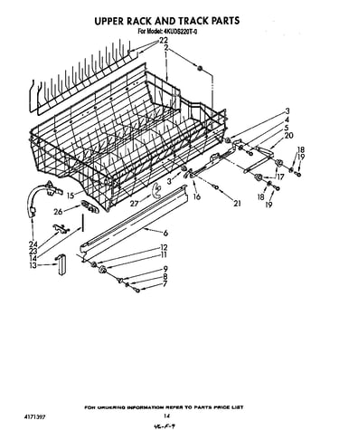 Upper rack and track