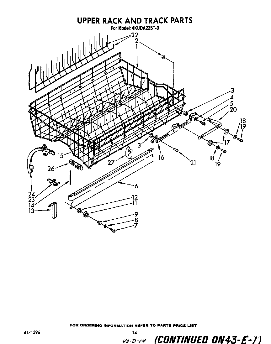 Upper rack and track