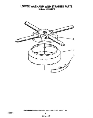 Lower washarm and strainer