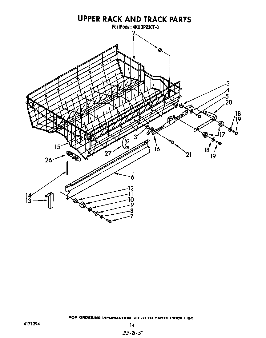 Upper rack and track
