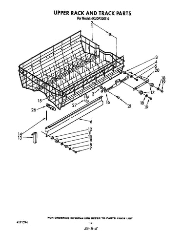 Upper rack and track