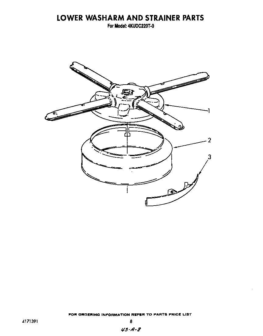 Lower washarm and strainer