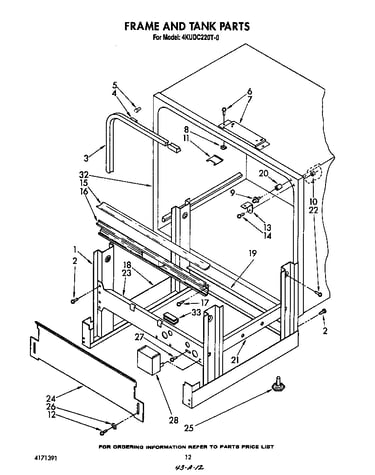 Frame and tank