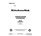 KitchenAid KUDA220T0 front cover diagram