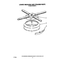 KitchenAid KUDA220T0 lower washarm and strainer diagram