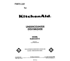 KitchenAid KUDA22ST0 front cover diagram
