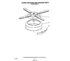 KitchenAid KUDA22ST0 lower washarm and strainer diagram