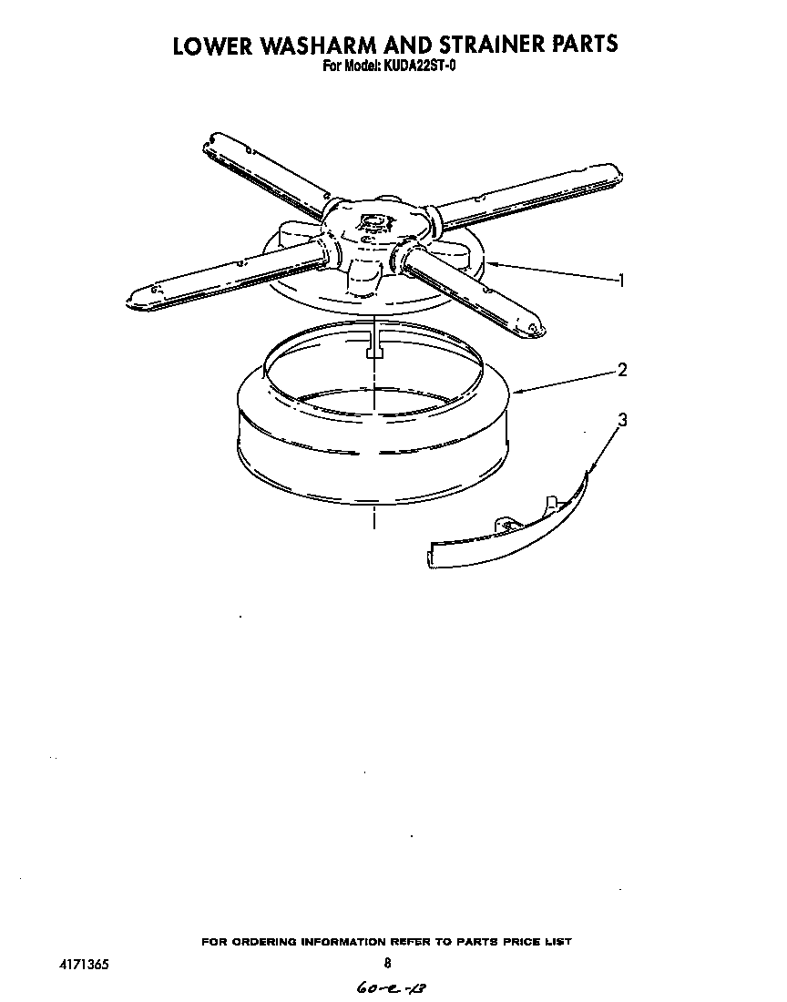 Lower washarm and strainer