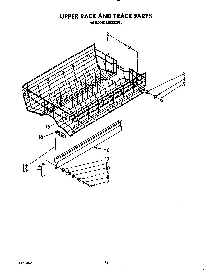 Upper rack and track