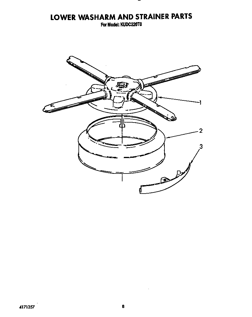 Lower washarm and strainer