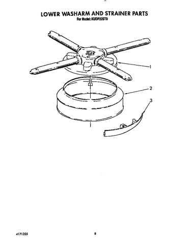 Lower washarm and strainer
