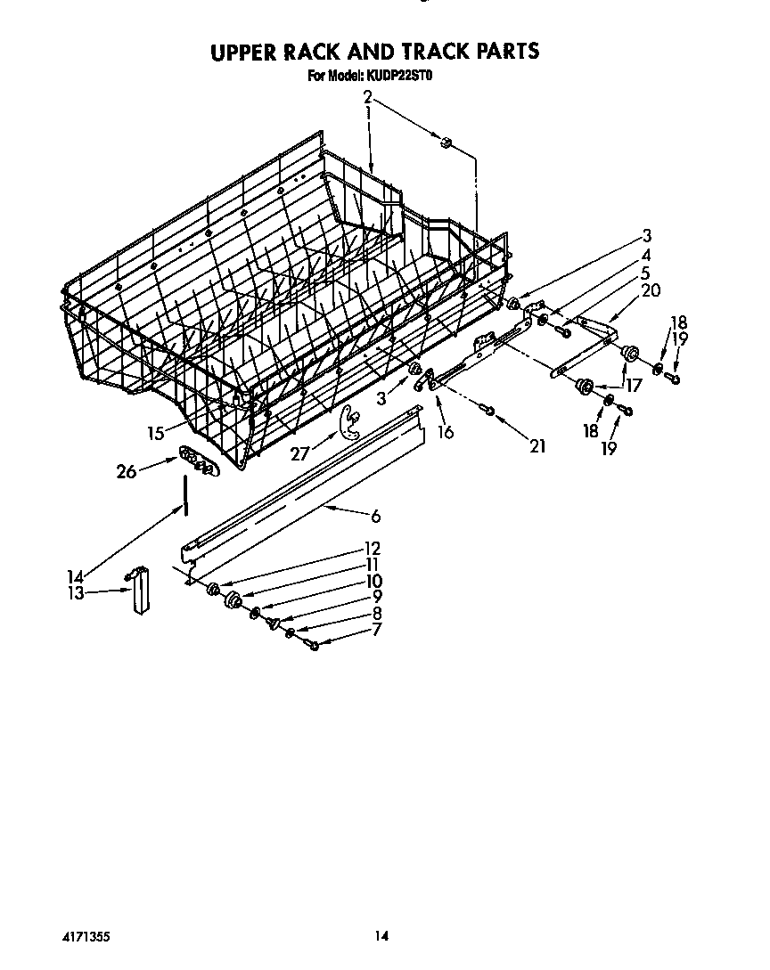 Upper rack and track