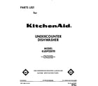 KitchenAid KUDP220T0 front cover diagram