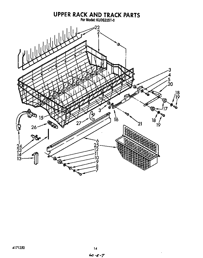 Upper rack and track