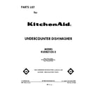KitchenAid KUDB210S2 front cover diagram