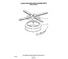 KitchenAid KUDB210S2 lower wash arm and strainer diagram