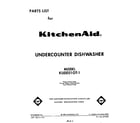 KitchenAid KUDD210T1 front cover diagram