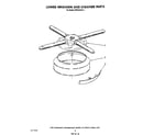 KitchenAid KPDC601S3 lower wash arm and strainer diagram