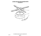 KitchenAid KUDC210S3 lower wash arm and strainer diagram