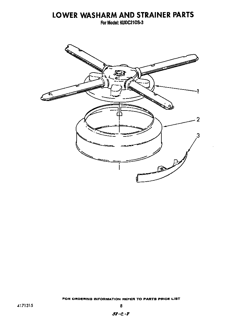 Lower wash arm and strainer