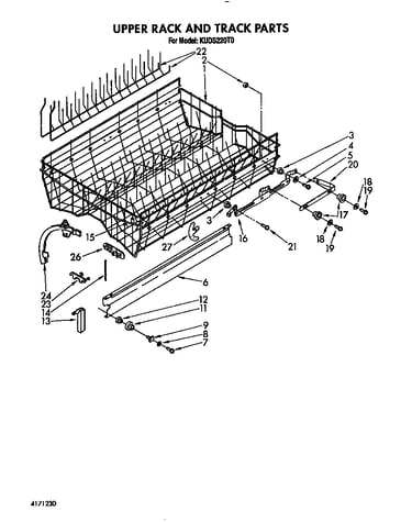 Upper rack and track