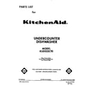 KitchenAid KUDS22CT0 front cover diagram