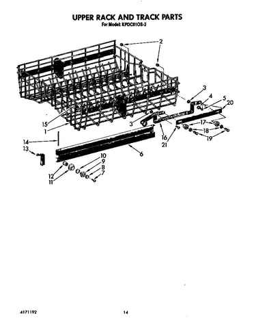 Upper rack and track