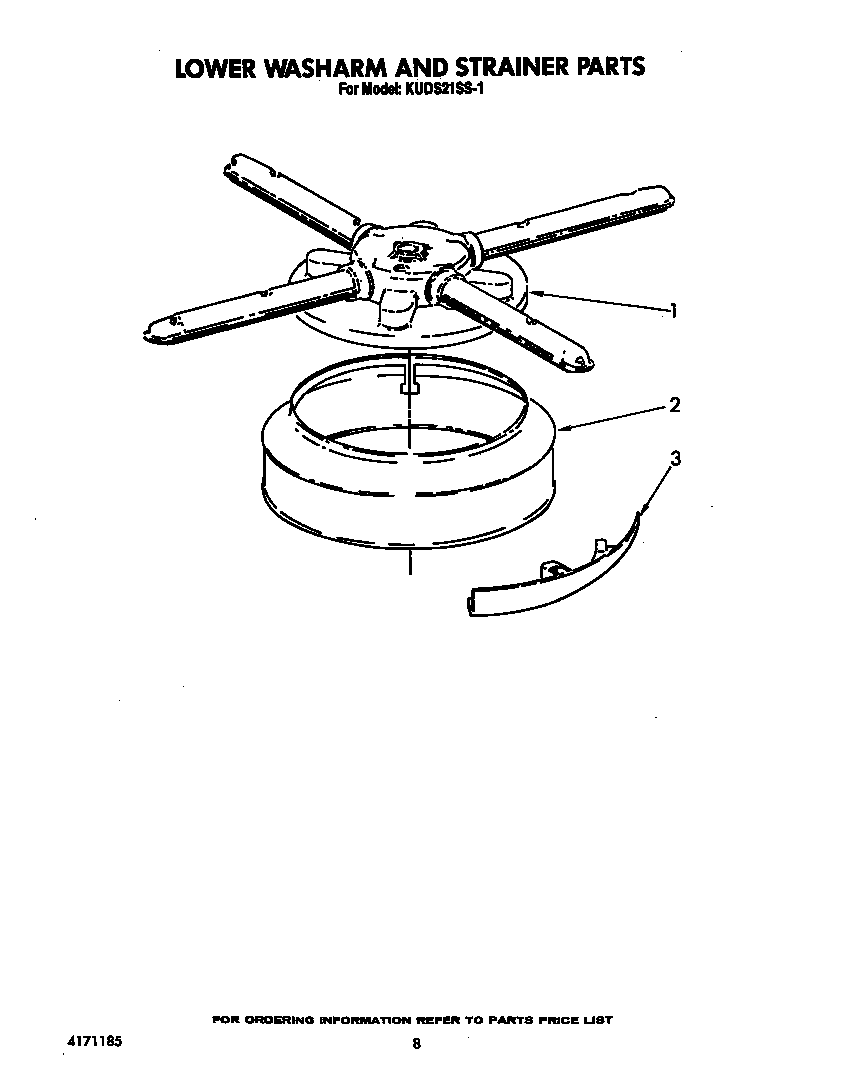 Lower washarm and strainer