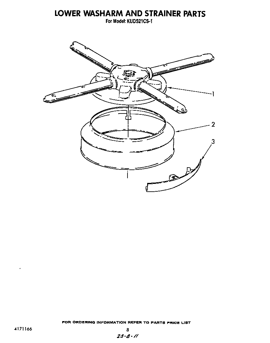 Lower washarm and strainer
