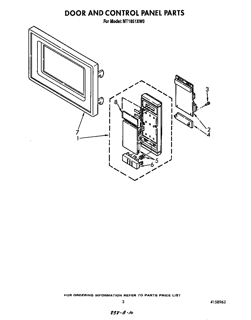 Door and control panel