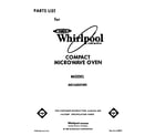 Whirlpool MS1650XW0 front cover diagram