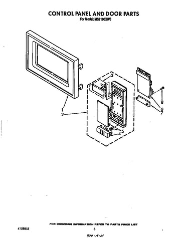 Control panel and door