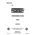 Roper MME08XW0 front cover diagram