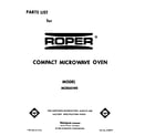 Roper MCE04XW0 front cover diagram