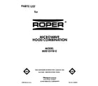 Roper MHE10VW0 front cover diagram