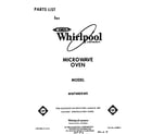 Whirlpool MW7400XW0 front cover diagram