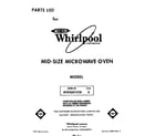 Whirlpool MW3601XW0 front cover diagram