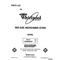 Whirlpool MW3600XW0 front cover diagram