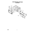 Whirlpool MW3600XW0 oven door and latch diagram