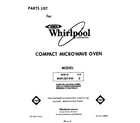 Whirlpool MW1501XW0 front cover diagram