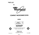 Whirlpool MW1500XW0 front cover diagram