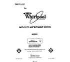 Whirlpool MW3200XW0 front cover diagram