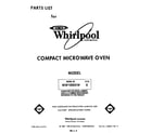 Whirlpool MW1000XW0 front cover diagram