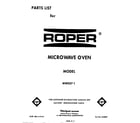 Roper MW5571 front cover diagram