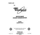 Whirlpool MH6701XW0 front cover diagram