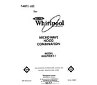 Whirlpool MH6700XV1 front cover diagram