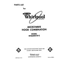Whirlpool MH6600XW0 front cover diagram