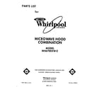 Whirlpool MH6700XW0 front cover diagram