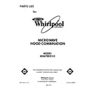 Whirlpool MH6700XV0 front cover diagram