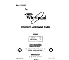 Whirlpool MW1501XS1 front cover diagram
